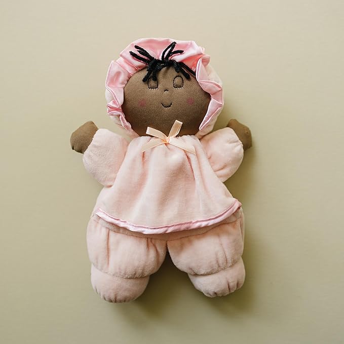 Soft Baby Doll, Black Hair, Brown Skin, Multiracial Soft Dolly, No Hard Parts, 11' Tall