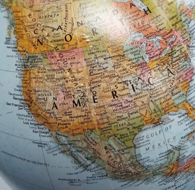 Replogle Aragon Globe, 12" Desktop World Globe, Raised Relief, Up-to-date Cartography, Smart Intelli-enabled World Map, Made in the USA, Blue