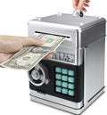 Piggy Bank for Kids, ATM Electronic Password Cash Coin Bank, Money Saving Box for Kids, Boys Girls Birthday Gift (Silver)