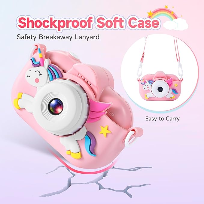 Kids Camera for Toddler Girls Boys Aged 3-9, YEEHAO 32MP Kids Toys Digital Camera 3 4 5 6 7 8 9 Year Old Girls, Children Birthday Gift for Kids