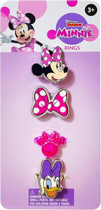 LUV HER Kids Jewelry: 4-Piece Adjustable Rings for Girls, Ring Sets with metal charm Fashion Girls Jewelry Ages 4+