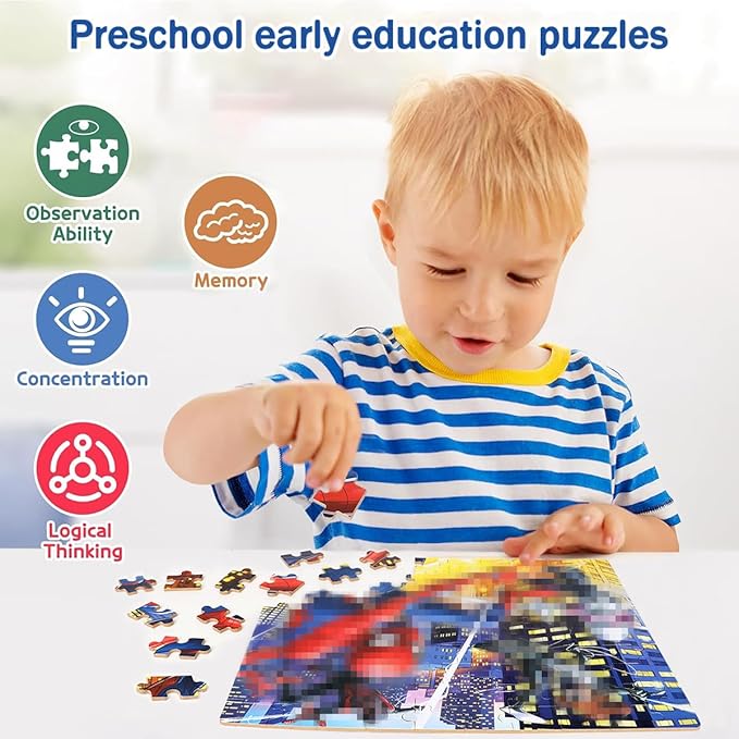 Puzzles for Kids Ages 4-8,Kids Puzzle in a Metal Box,Cool Kid Toys,Children Boys Girls Learning Educational Toy,100 Pieces