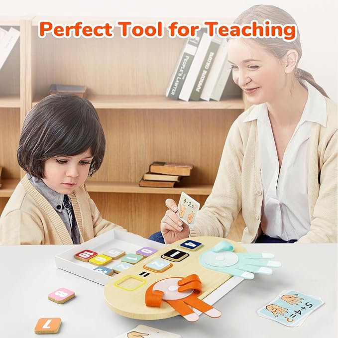 TOP BRIGHT Educational Learning Number Toy for Toddler - Finger Counting Math Toys, Homeschool Supplies for Math Manipulates, Number Counting Blocks for Kids, Montessori Toy for 3 Year Old