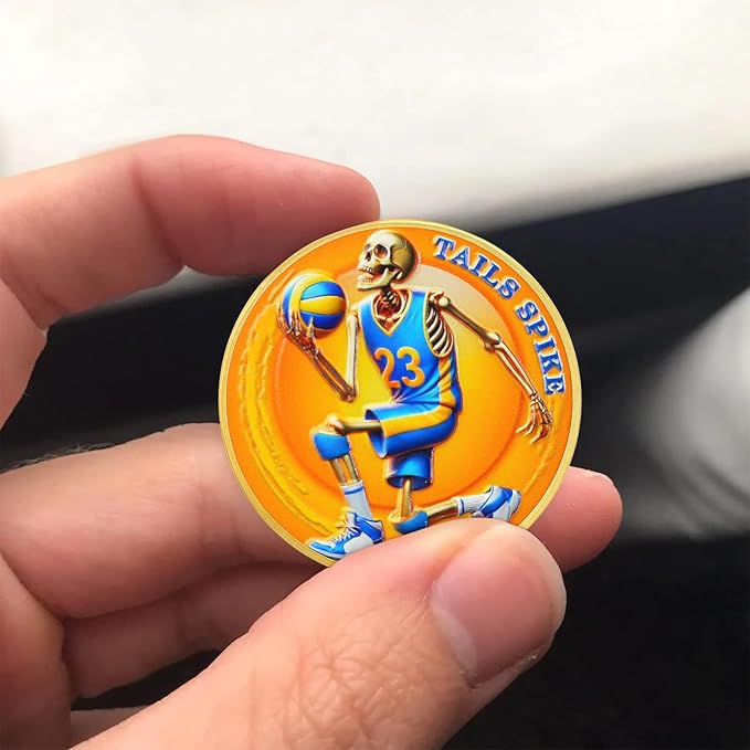 AtSKnSK Memento Mori Coin Momento Mori Coin Skull Coin Stoic Gifts Memento Mori Calendar Living Memento Mori Amor Fati Coin (Skeleton Decision)