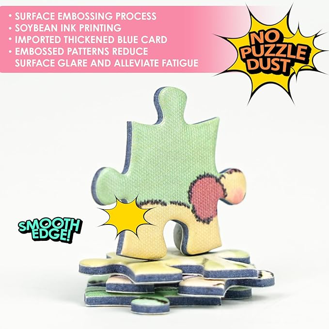 MOMIBOOK Puzzles for Adults 1000 Pieces Jigsaw Puzzles of Dog Cat Soft Hug, Touch Film Painting Image Difficult Challenging Hard Impossible Puzzle Unique Funny Party Christmas Birthday Gifts