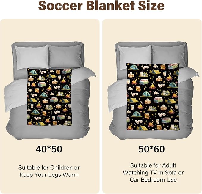 Marshmallow Blanket, Camping Blanket, Gifts for Campers, Gifts for Camping Lovers, Cute S'Mores Blanket, Camping Gifts for Couples, 50" X 60" Marshmallow Cookie Blankets Birthday Christmas