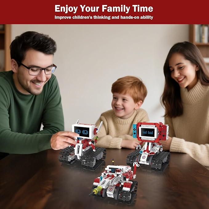 5-in-1 STEM Robot Building Kit with Remote Control & APP, Science Robot Educational Toys for Kids Age 8-16, Birthday Gifts for Boys Girls with 358 Piece