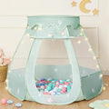 Pop Up Play Tent with Star Light：Neutral Toy for Boy Girl Birthday Gifts, Portable Ball Pit with Outdoor Carry Bag, Collapsible Kids Tent for Toddler Indoor Activity Playhouse,NO Balls(Green)