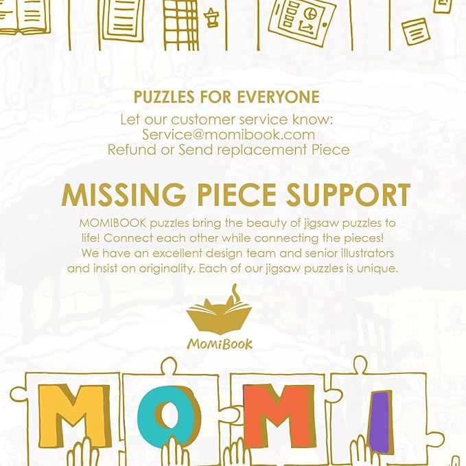 MOMIBOOK Puzzles for Adults 1000 Piece Jigsaw Puzzles of Afternoon at The Corner, Painting Image Sotre Puzzle Challenging Hard Impossible Puzzle, Funny Toys & Games Christmas Birthday Gifts