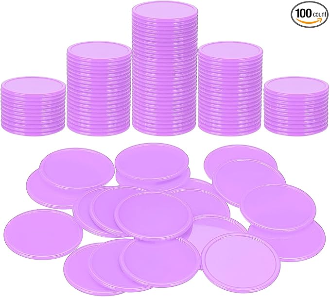 uxcell Plastic Poker Chips, Learning Counters Counting Counters Disks Markers Opaque Game Tokens for Game Play Math Counting