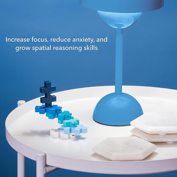 PLUS PLUS - HEXEL Waterfall - Fidget Sensory Puzzle Toy - Travel Friendly, Quiet Stress and Anxiety Relief for Kids/Adults