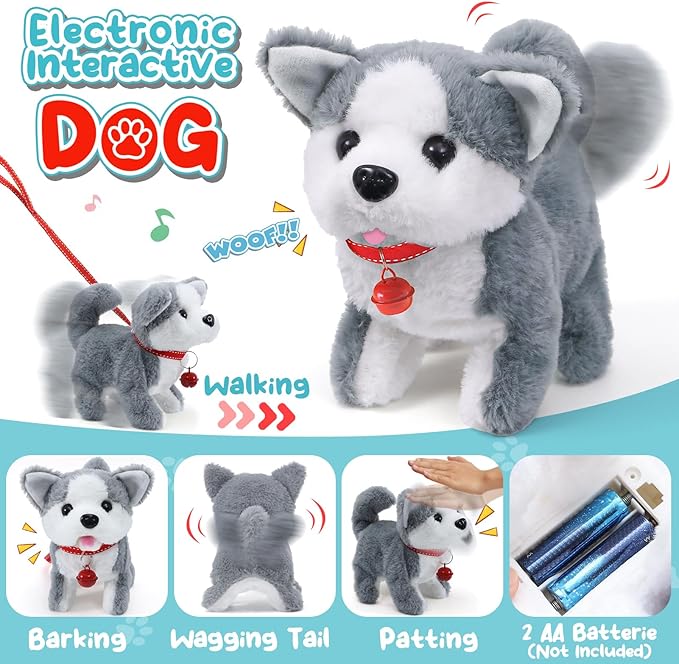 Lorfancy 22 Pcs Kids Doctor Kit Dog Toys Toddlers Wooden Veterinarian Playset Walking Barking Electronic Stuffed Dog Vet Costume Puppy Pet Pretend Play Gifts for Girls Boys 3 4 5 6+ Year Old