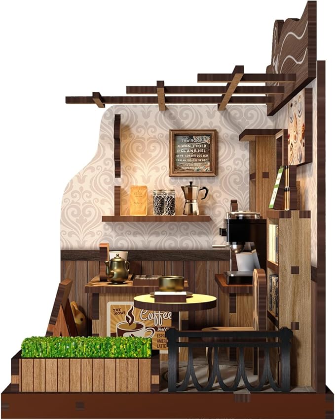 Book Nook Kit for Adults, 3D Wooden Miniature DIY House Craft Kit Book Nook Decor Bookshelf Insert Diorama Birthday Gift