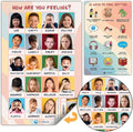 2 Laminated Feelings Posters for Kids - English & Spanish - Calm Down Corner Supplies - Therapy & School Counselor Supplies - Emotions Posters for Home and Calming Corner Classroom