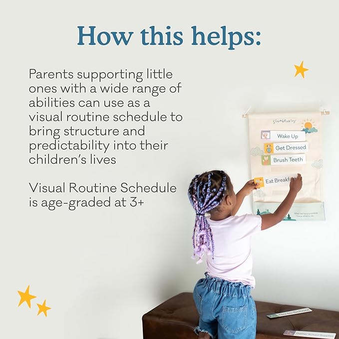 Slumberkins 18 Piece Visual Schedule for Kids | Reversible Visual Tool to Teach Day Time and Night Time Routines at Home & School | for Toddlers, Preschoolers, Children with Autism