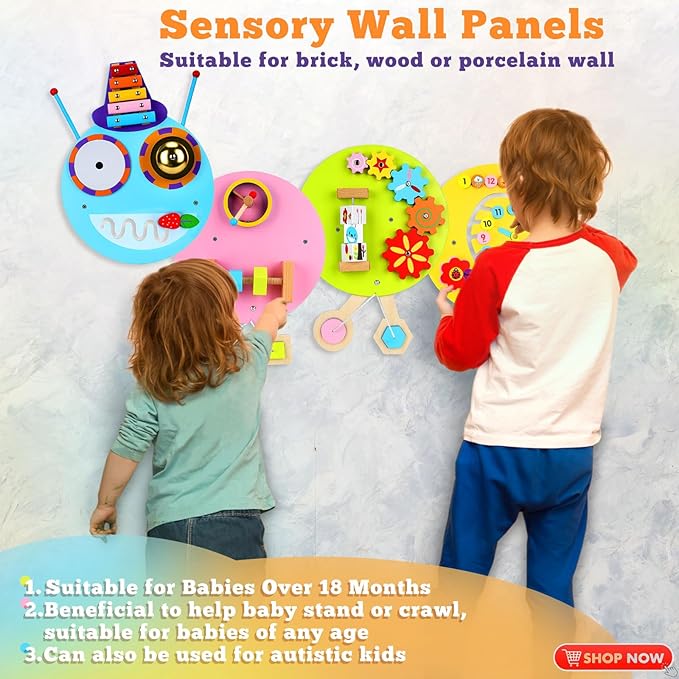 Sensory Wall Panels for Kids: Caterpilla Sensory Wall Board for Toddlers Infants Children with Special Needs- Busy Board for Playroom Daycare Nurseries Schools