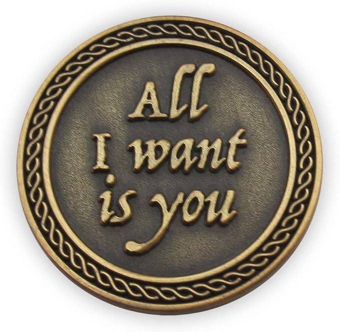 Bulk Set of 3 Romantic Love Expression Coins, You are My Love, All I Want is You, Anniversary Pocket Tokens for Date Night, Love Gift for Men & Women, from Him or Her