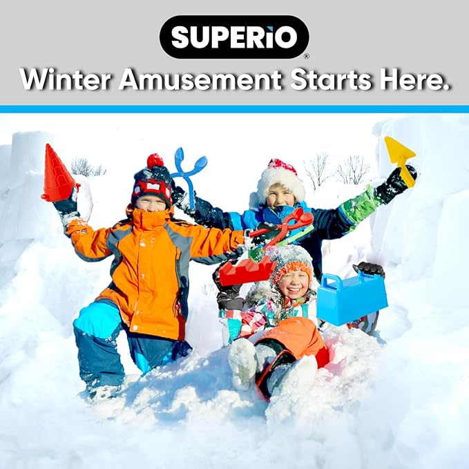 Superio Sandcastle Building Kit Snow Brick Maker Sand Castle Molds Snow Sand Beach Toys for Kids and Adults Igloo Snow Block Form for Snow Forts or Sandbox Play Sand Toys Outdoor Fun Beach Essentials