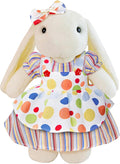 31cm(12") Bashful Bunny Clothes, Cute Plush Animal Clothes for Meddium Teddy Bear - Colorful Two-Piece Dress & Bow Clip Set (Clothes Only)
