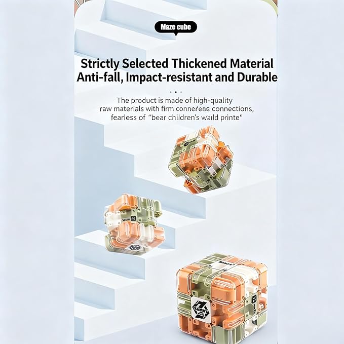 Labyrinth 3D Magic Puzzle Maze Cube - Engaging Brain Teaser Toy, 3D Magic Maze Ball Puzzle, Dual-Use Twist Cube and Sphere for Spatial Perception Training, Boosts Logic and Spatial Recognition (2pcs)
