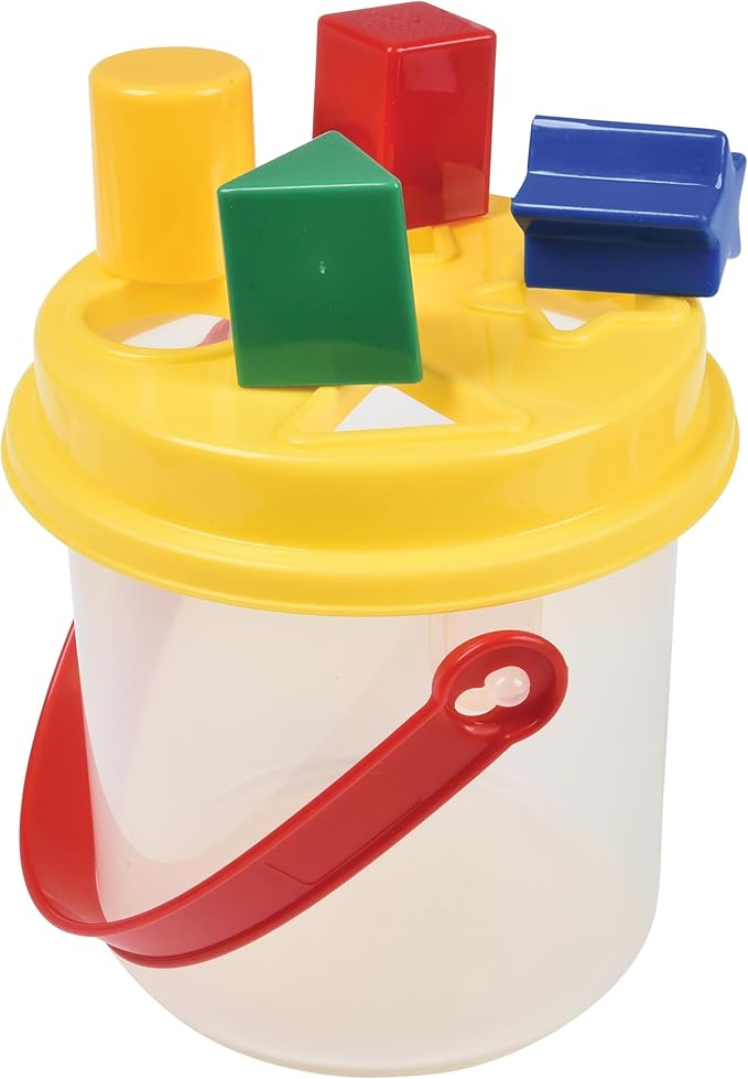 Shape Sorter Bucket – 12-Piece Toddler Math & Fine Motor Skills Toy, Special Needs-Friendly Sorting and Matching Activity