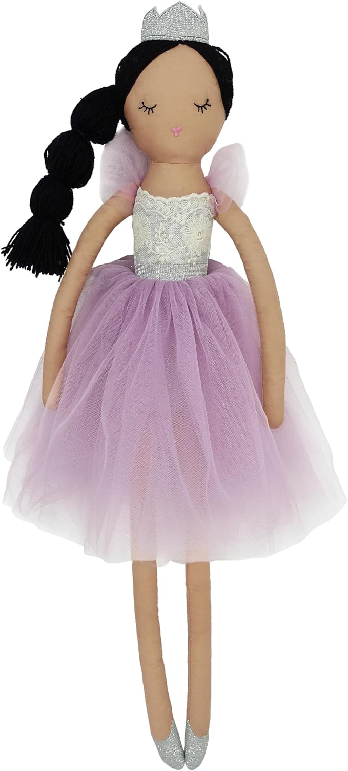 MON AMI Princess Violette Designer Doll – 22”, Soft & Elegant Stuffed Plush Princess Doll, Use as Toy or Room Decor