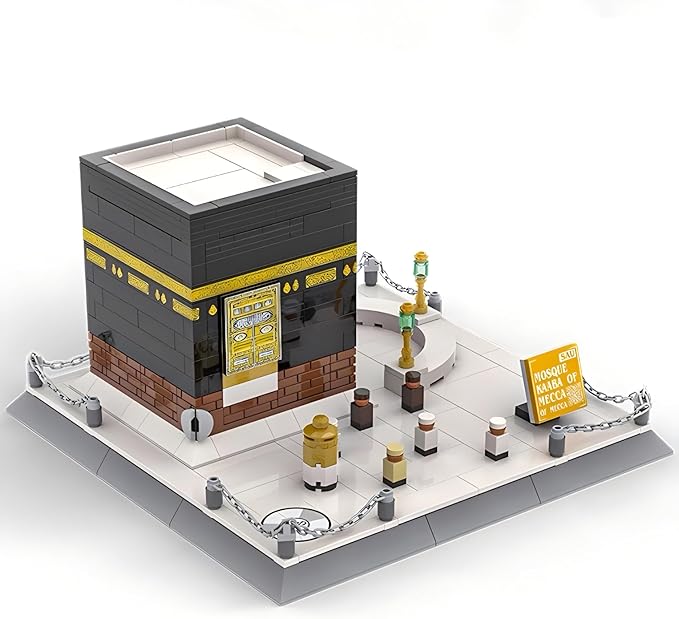 Islamic Mosque Kaaba Architectural Model Building Block Sets Muslim Bricks Toy Hajj Kit Eid Gifts for Kids Adult 446 Pieces