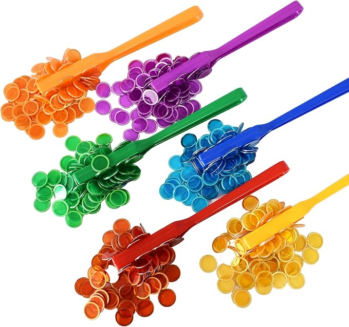 Yuanhe Magnetic Bingo Chips Set - 6 Colors Magnetic Wands with 600 Metal Chips for Counting and Sorting, Educational Activities