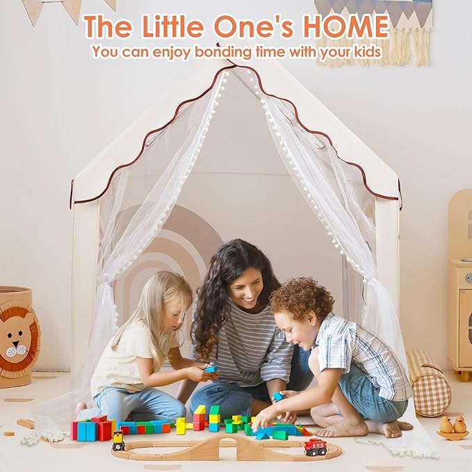 Kids Tent Animals Toddler Playtent for Boys Girls,Large and Foldable Kids Playhouse with Windows, Portable and Lightweight Play Tent Indoor&Outdoor for Gift to Toddlers