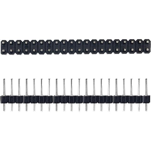 20Pcs 0.1" 2x20-pin Strip Dual Male Header Compatible for PCB, Breadboards, Raspberry Pi, Ardiuno Compatible with Raspberry Pi Zero GPIO