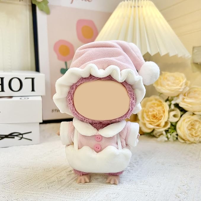 17CM Doll Clothes Set Pink Hat + Pink Top + White Pants, Fashion Cute Dress-Up Clothes for Doll Accessories Outfit(No Doll Included)(LBB Clothes 3)