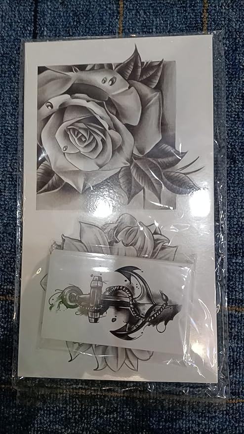 40 sheets Waterproof Temporary Tattoos Flowers Rose Butterfly Fake Tattoo Mix Style Lasting Body Art Tattoo Stickers for Women or Girls