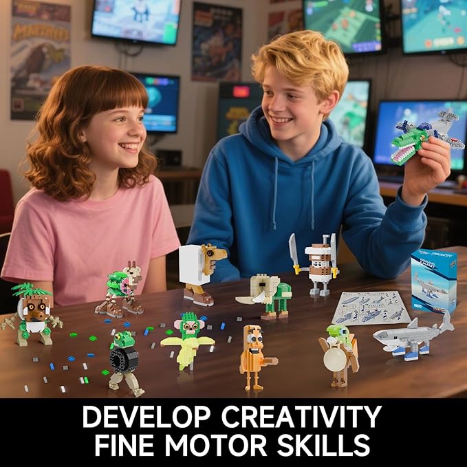 Italian Brainrot Action Figure Building Kit, Brainrot Toys, Creative STEM Construction Blocks, Collectible Desk Decor Gift for Adults & Teens 14+(BRR BRR PATAPIM)