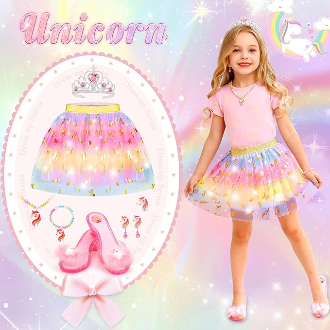 VGOFUN Princess Dress Up Shoes Set,Princess Dress Up Toys Toddler Jewelry Boutique Kit Girls Dress Up Clothes with Princess Shoes Role Play Birthday Party Toys Gifts for Little Girls 3,4,5,6 Years