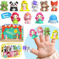 Oriate Fairy Tale Finger Puppets Toddler Toys, Story Time Puppets with Pretend Play Stage, Toddler Bath Toys with Storage Bag, Bathtub Party Favors Easter Basket Stuffers 12m 10Pcs