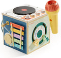 TOP BRIGHT Musical Activity Cube, Montessori Toys for 2 3 4 Year Old Toddlers, Baby DJ Table with Songs, Baby Activity Center with Bead Maze, First Birthday for Girls Boys 18 Months+