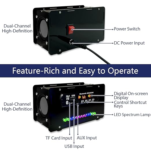 YYSOLDER Speaker Soldering Practice Kit Raaadio AUX Player Level Indicator Dual Channel Electronic Project kit DIY Electronic kit