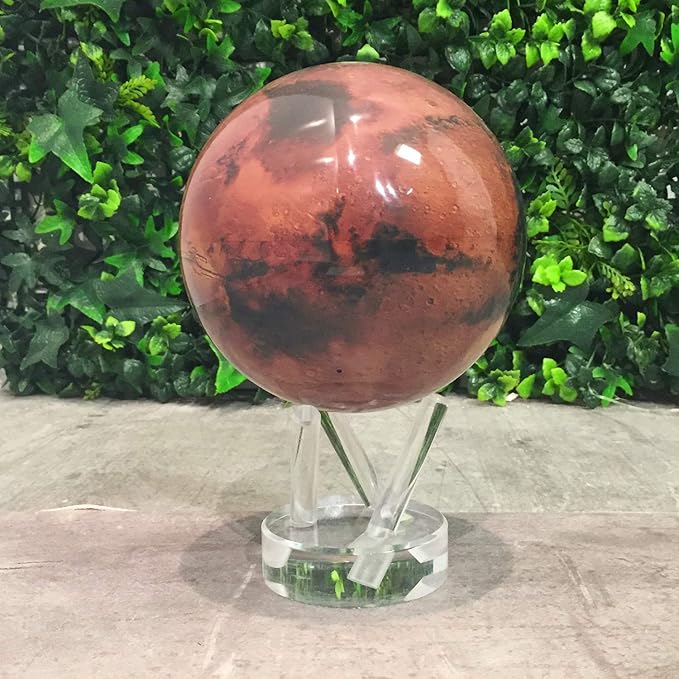 MOVA Mars Globe – 4.5” Rotating Planet Model for Space Decor and Astronomy Gifts | Solar-Powered Motion | No Batteries or Cords Needed