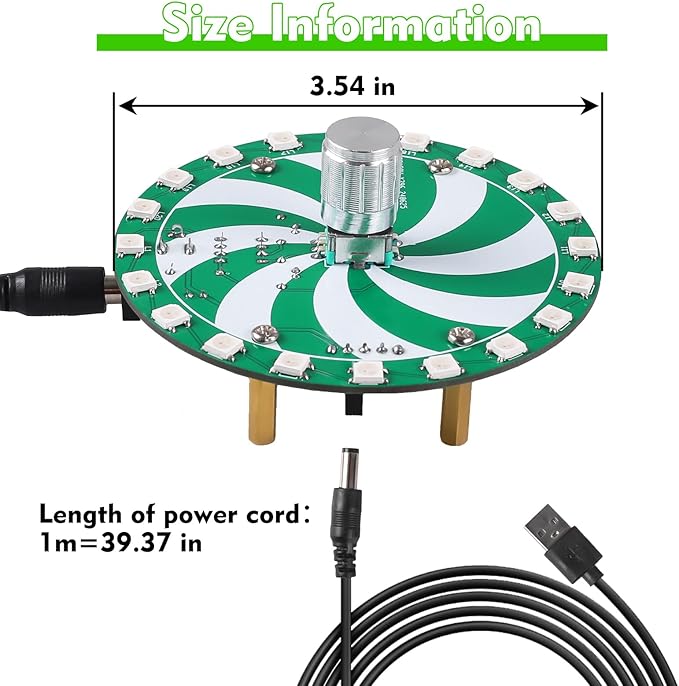 Soldering Learning Kit, ICSTATION WS2812B RGB LED Light Soldering Practice Kit With Knob Control 7 Adjustable Light Modes Soldering Project for Back to School Students STEM Education