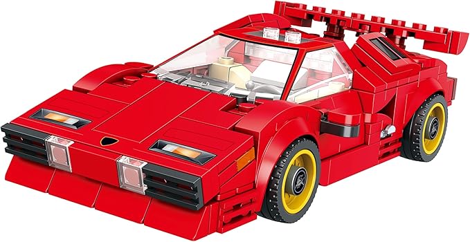 Lambo Countach Racing Car Building Block Set (355 Pieces). Racing Car Building Blocks for Kids and Adults
