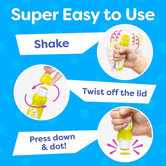 Momo & Nashi Dot Markers for Toddlers 1-3 - Dot Art Paints Washable for Kids with Printed & PDF Coloring Sheets - Toddler Arts and Crafts for Kids Ages 2-4, 2 Year Olds - Bingo Daubers for Toddlers
