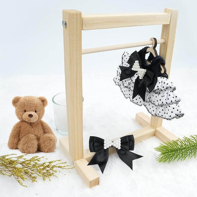 17cm Doll Clothes Set-Adorable Outfits for Dolls-Stylish Accessaries Clothes Dress-Up-Replaceable Clothing Collections, Includes Hat, Top, Skirt(Black-Style C)