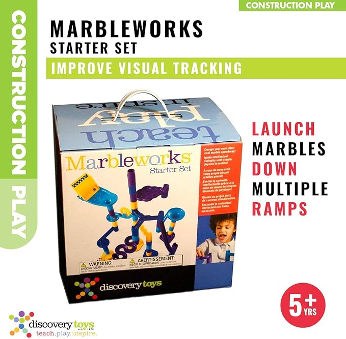 Discovery Toys MARBLEWORKS Marble Run Starter | Kid-Powered Learning | STEM Educational Building Block Toy Learning & Childhood Development 5 Years Old and Up