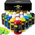 Magicfly Acrylic Paint 12 Colours/473ml, Large Bottles Acrylic Paint Set Rich Pigment Colours for Artists, Beginners, Amateurs on Glass, Stone, Canvas, Wood, Craft