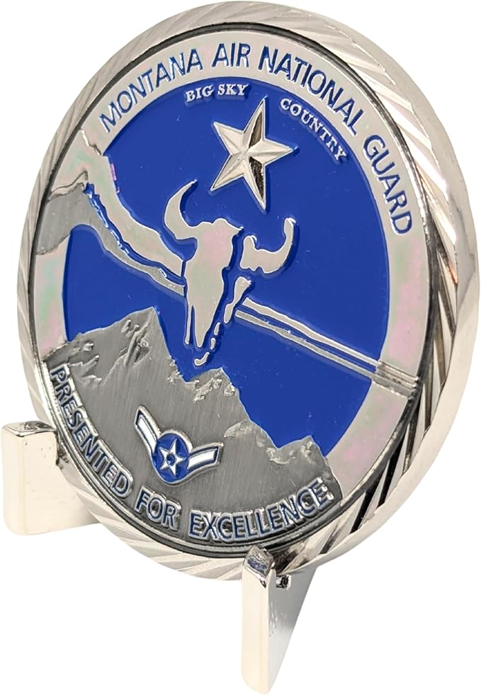 Generic Chevron Military Challenge Coin Display Stand - Solid Metal with Anodized Finish - US Vet. Business (Silver)