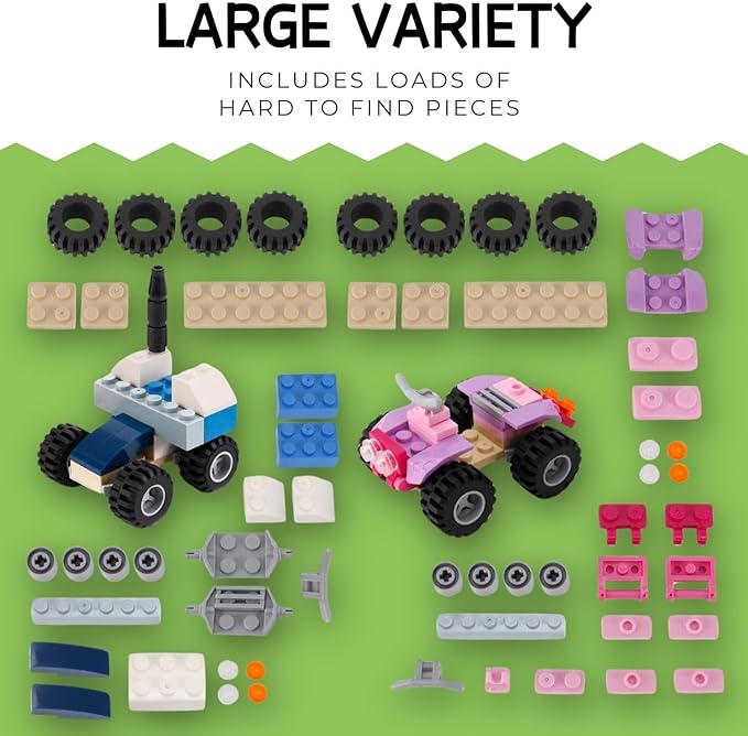 Liberty Imports 1000 PCS Bucket of Mini Building Bricks Playset with Base Plates, 16 Color Classic and Pastel Mix Blocks Set in Carrying Case, Tight Fit and Compatible with All Major Brands