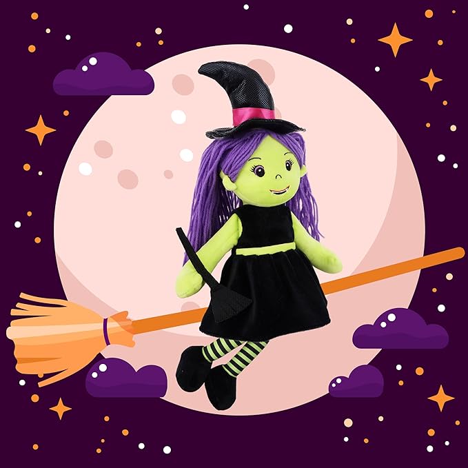 June Garden 14" Snuggle Cutie Sophie - Soft Cuddly Witch Doll - Adorable for Kids & Toddlers - M