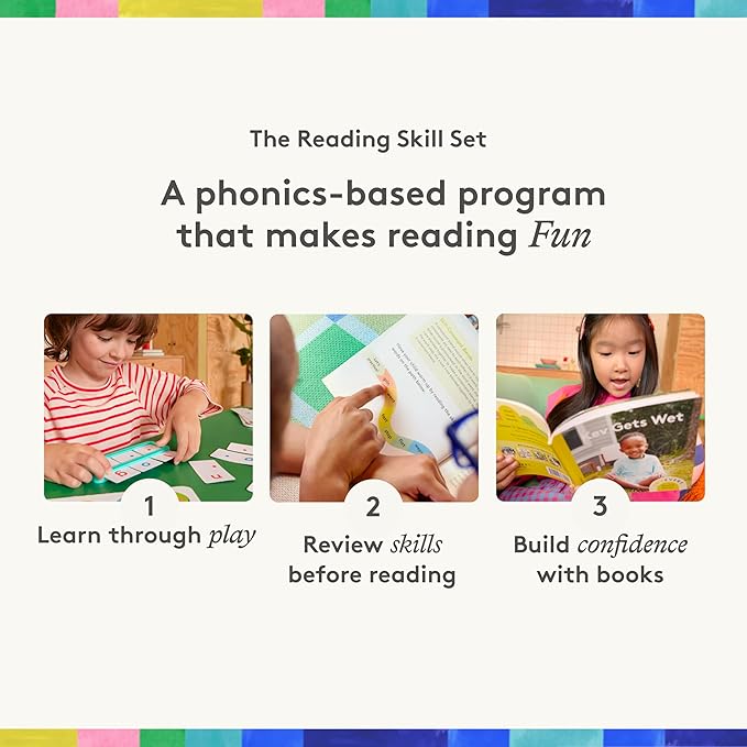 Lovevery Reading Skill Set, Learn to Read for Pre-K and Kindergarten, Fun Phonics Games and Books, Part 1