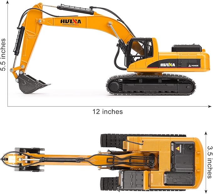 1/40 Scale Metal Excavator Toy, Diecast Construction Equipment Digger Trucks Toys for Boys Kids