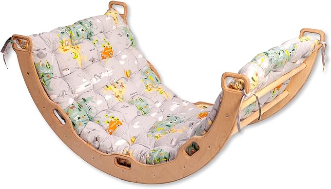Climbing Arch | Montessori Rocker Arch | Arch with Cosy Pillow | Wooden Climbing Arch with Cushion | Wooden Climbing Arch and Rocker | Indoor Playground Cosy Cushion Rocker (map)